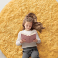 OLANLY Mustard Yellow Round Rugs by OLANLY