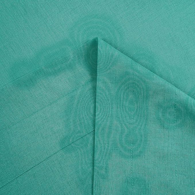DWCN Teal Sheer Curtains Semi Transparent Voile Rod Pocket Curtains - Image 4