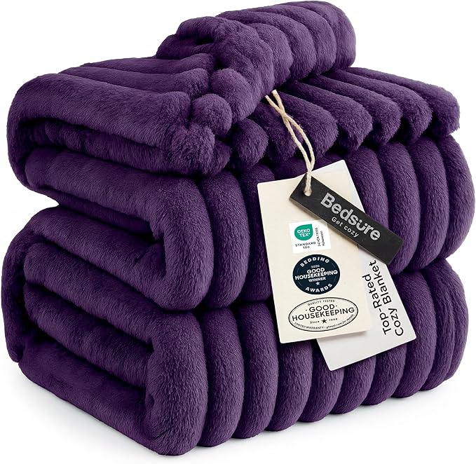 Bedsure GentleSoft Purple Fleece Blanket by BEDSURE