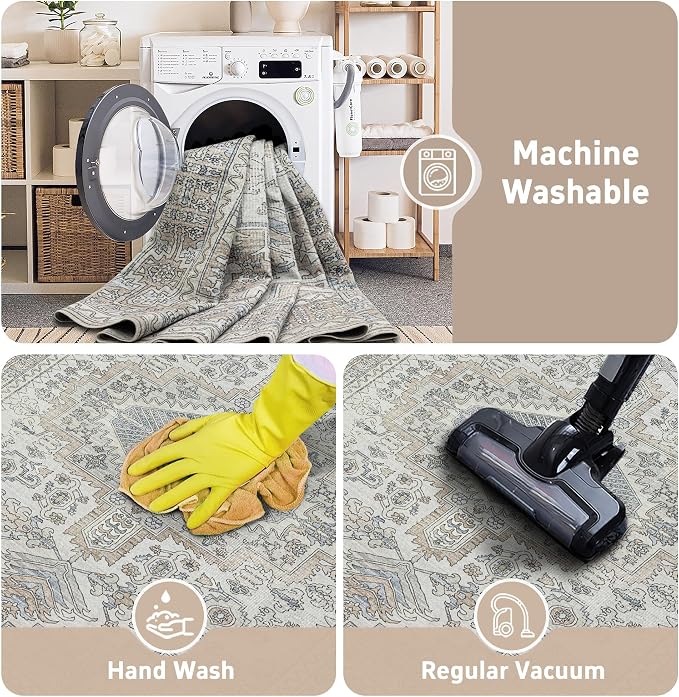 Machine Washable Rugs 5x7 Area Rugs - Image 5