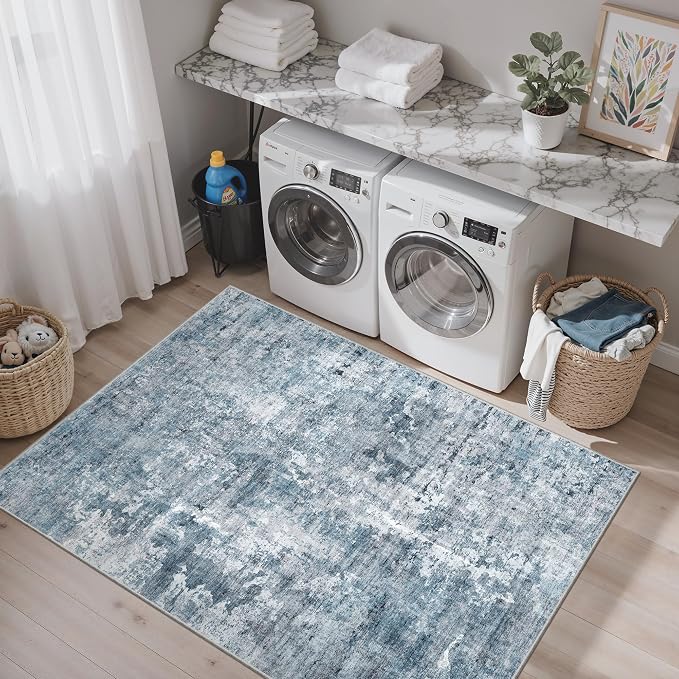 3x5 Rug, Small Area for Kitchen, Machine Washable Non-Slip Throw Rug, Vintage - Image 4