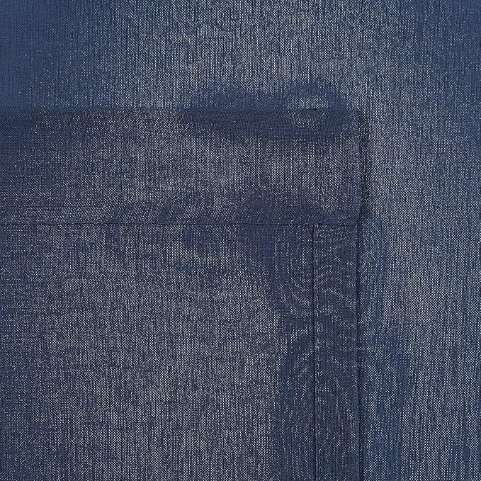DWCN Navy Blue Sheer Curtains for Kitchen Windows - Image 5