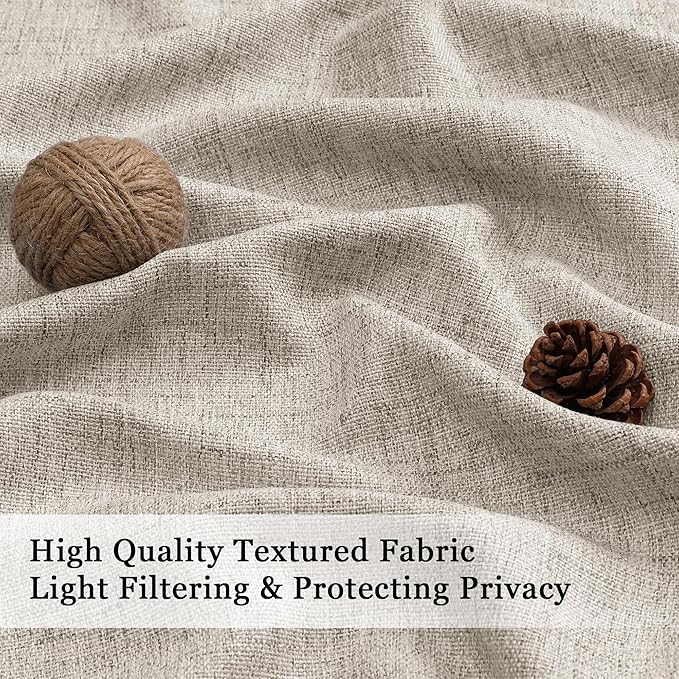 OWENIE Linen Valances for Windows 1 Pcs, Light Filtering Textured Farmhouse - Image 3