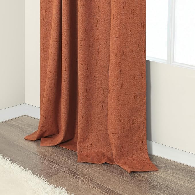 Terracotta Blackout Curtains 84 Inch Length 2 Panel Set - Image 8