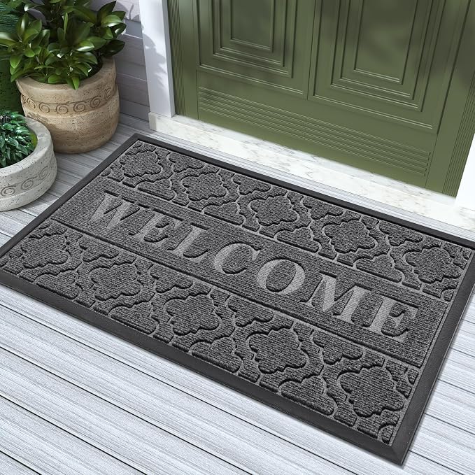 Yimobra Welcome Mat Outdoor Indoor, All-Season Waterproof Front Door Mat by Yimobra