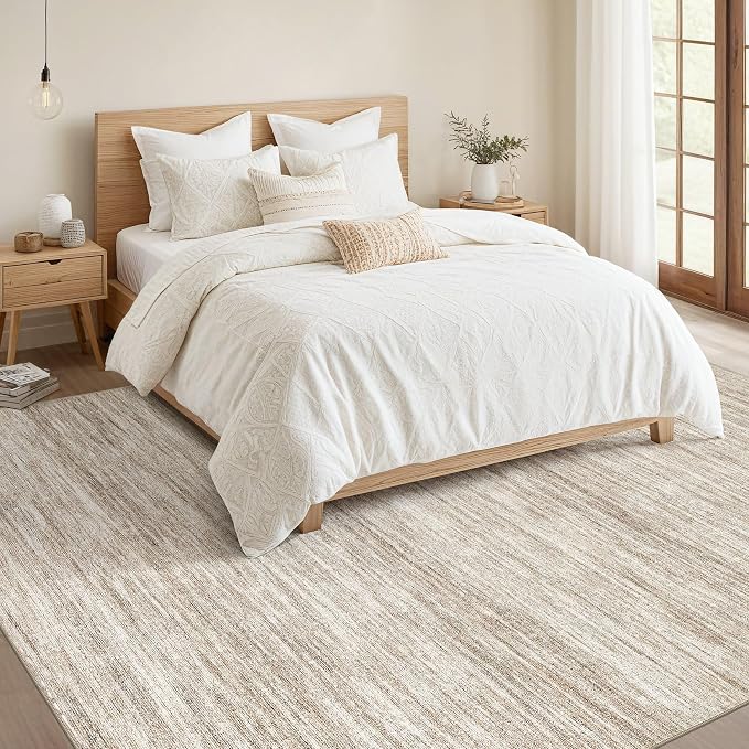 Nakagishi 8X10 Area Rugs Living Room: Washable Large Vintage Rug Neutral - Image 5