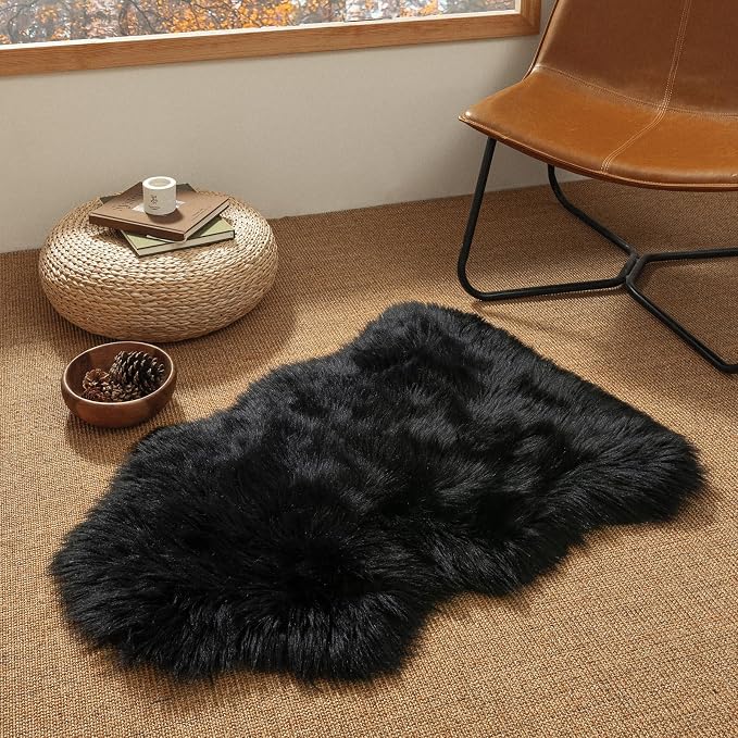 Ashler Faux Fur Rug, Fluffy Sheepskin Fur Rug, Fuzzy Ultra Soft 2 x 3 Ft Rugs by AshlerHomeDeco