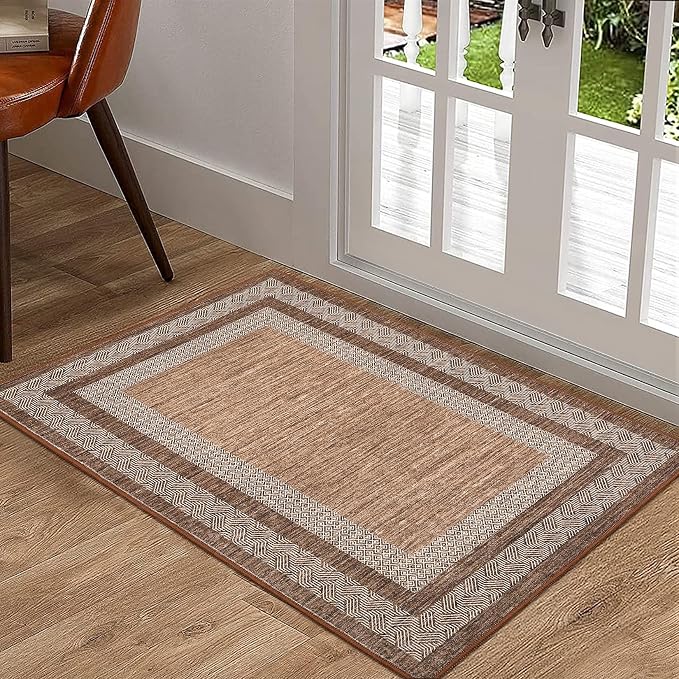 GarveeHome Modern Geometric Area Rug 2x3 Distressed Bordered Washable Non Slip - Image 2