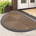 Smiry Half Circle Front Door Mat Outside Entrance, Heavy Duty Sturdy Natural by Smiry