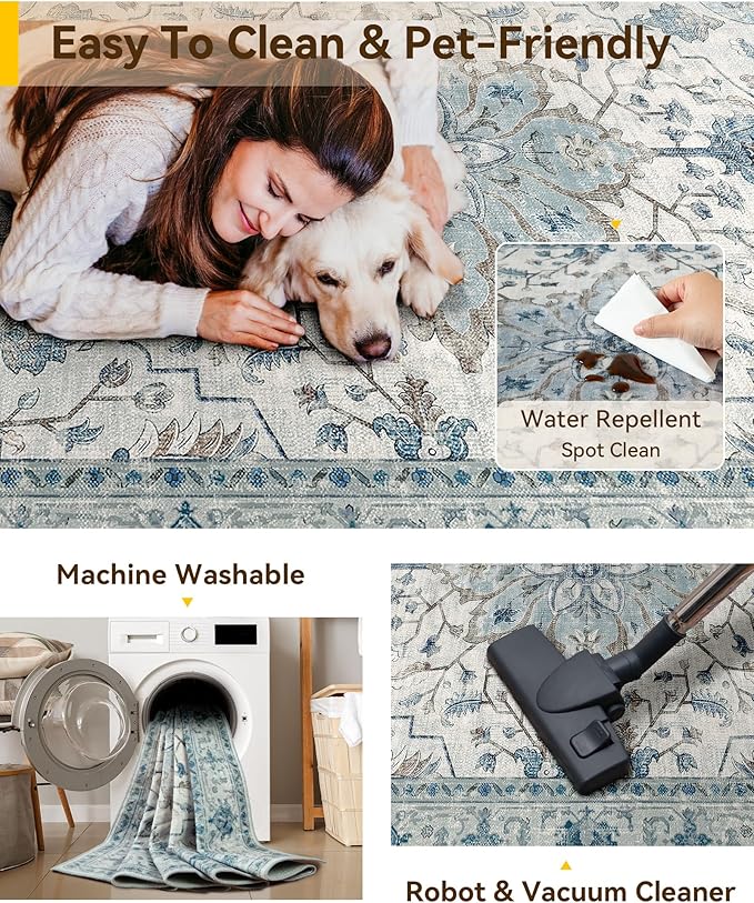Area Rugs 2'6''x8' Runner Rug Non Slip Washable - Image 6
