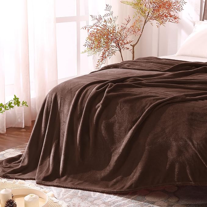 BEDELITE Fleece Blanket Twin Size Brown Throw Blankets - Image 5