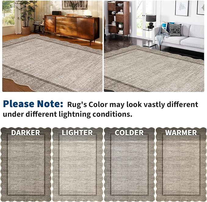 GarveeHome Scalloped Washable Small Round Rug 3 ft Non-Slip - Image 9