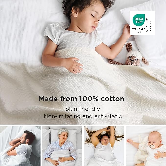 Bedsure GentleSoft 100% Cotton Large Throw Blanket - Image 2