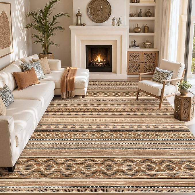 cotiled Boho 5x7 Area Rugs for Living Room: Soft Moroccan Washable Rug | Solve - Image 8