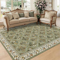 GarveeHome Grey Floral Rug 4x6 Rug Machine Washable Area Rug by GarveeHome