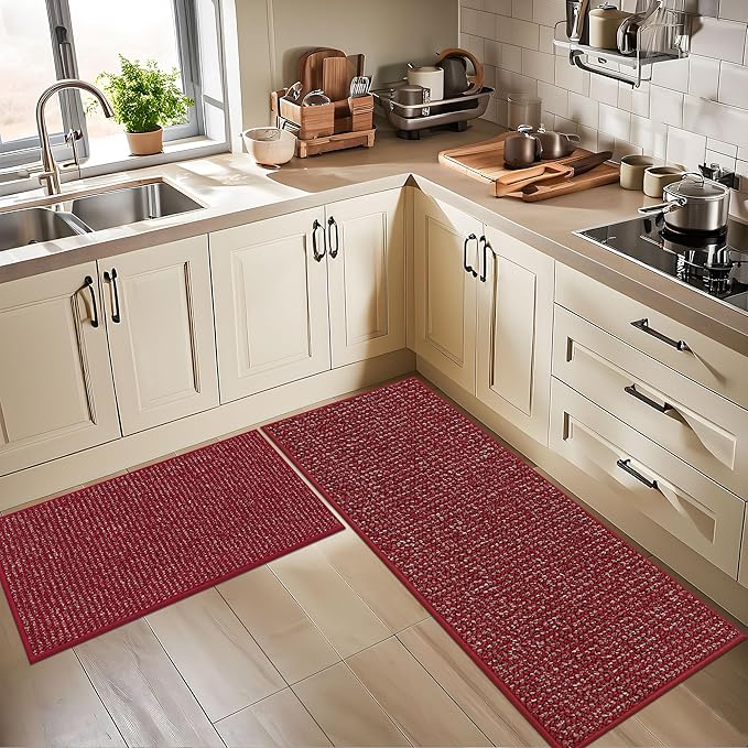 BEQHAUSE Kitchen Rugs and Mats 2PCS, Non-Slip Kitchen Mats - Image 8