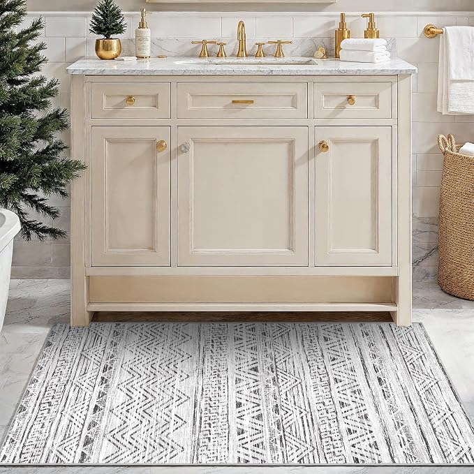 3x4 Washable Entryway Area Rug: Moroccan Small Runner Rug - Image 9