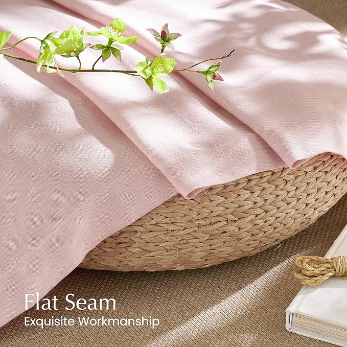 NICETOWN Thick Linen Light Pink Curtains - Image 6