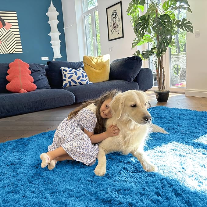 OLANLY 3x5 Machine Washable Small Bedside Rug, Soft Fluffy Shaggy Rugs - Image 5