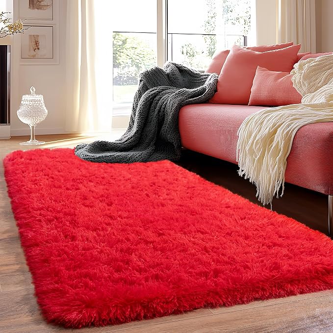 Runner Rugs for Bedroom 2x6 Rug Runners for Hallways Non Slip Soft Shag Bedside by Quntue