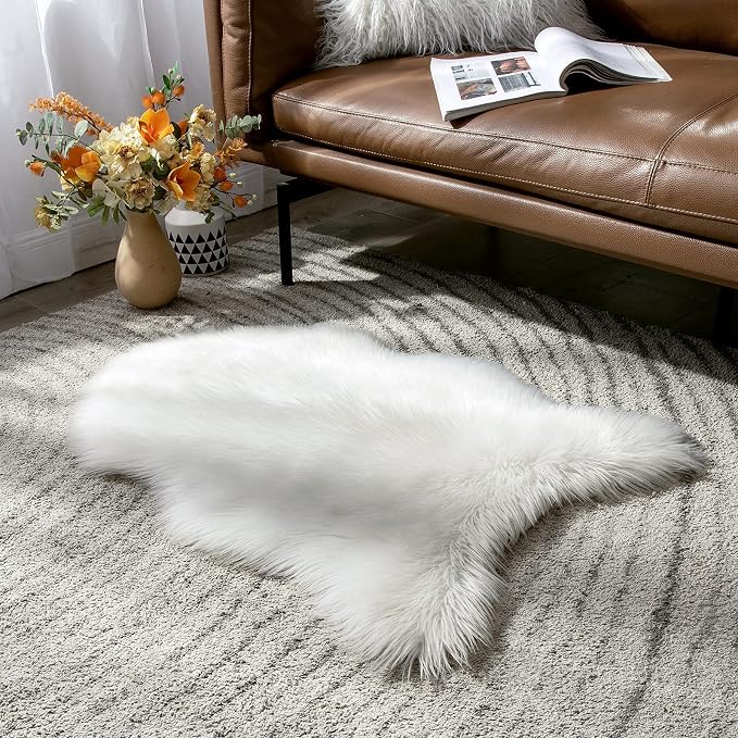 MIULEE Luxury Super Soft Fluffy Area Rug Faux Fur Sheepskin Rug Decorative - Image 8
