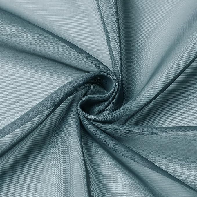 Aiyufeng Dusty Blue Sheer Curtains 63 Inch Length 2 Panels Set, Light Filtering - Image 8