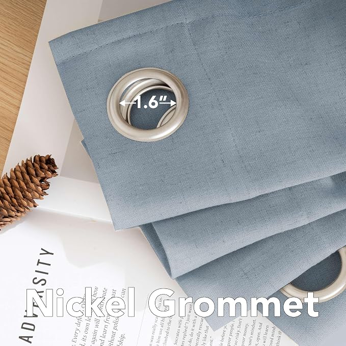 H.VERSAILTEX Linen Curtains Home Decorative Nickel Grommet Curtains Privacy - Image 5