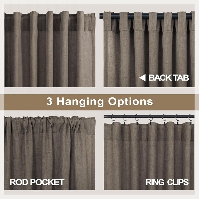 96 Inch Long Dark Brown Living Room Curtains - Image 4