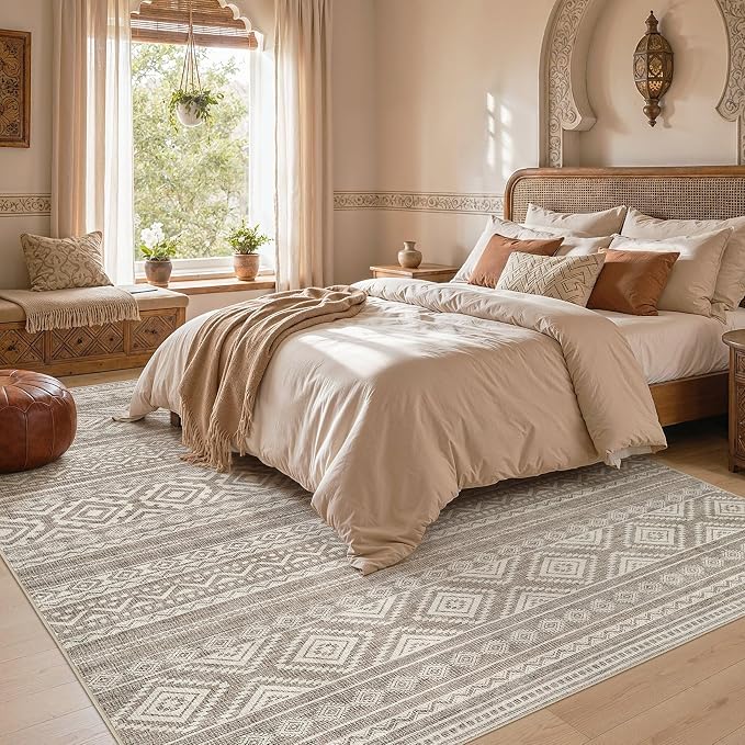 cotiled Boho 7x10 Area Rug for Living Room: Large Moroccan Washable Rug | Solve - Image 5