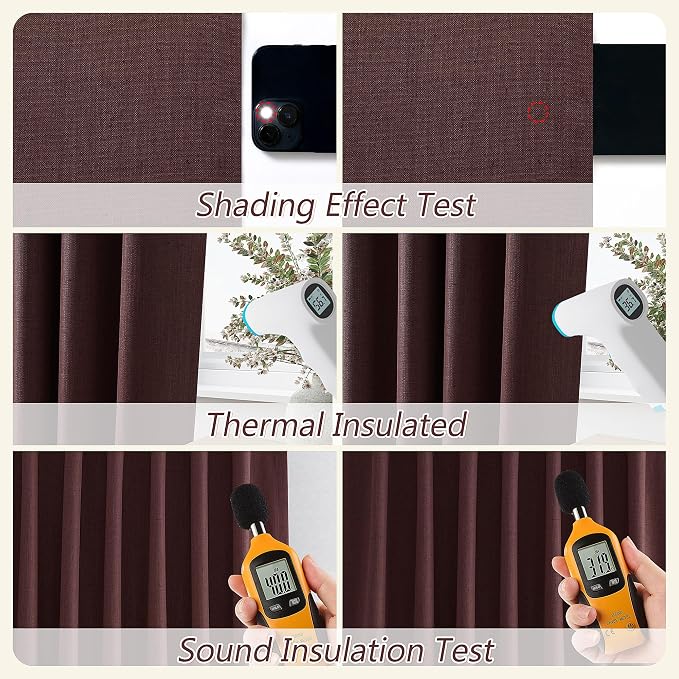 Guken 100% Blackout Curtains 90 Inch Length 2 Panels Set - Image 6