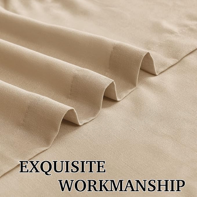 RYB HOME Boho Curtains 84 inches Long, Soft Linen Woved Lightweight Back Tab - Image 4