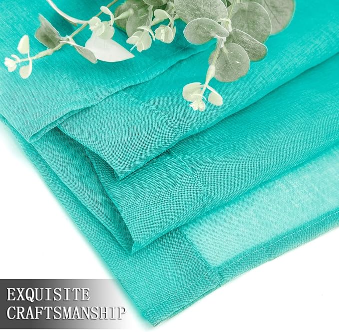 Tollpiz Sheer Curtain Linen Textured Living Room Curtains Sheer Light Filtering - Image 7