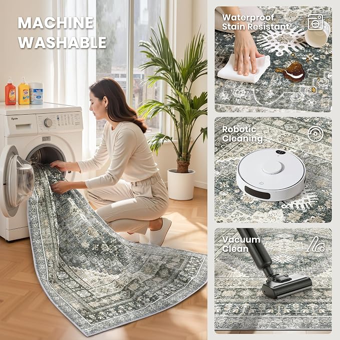 zesthome 6x9 Area Rug, Super Soft Washable Rugs - Image 5