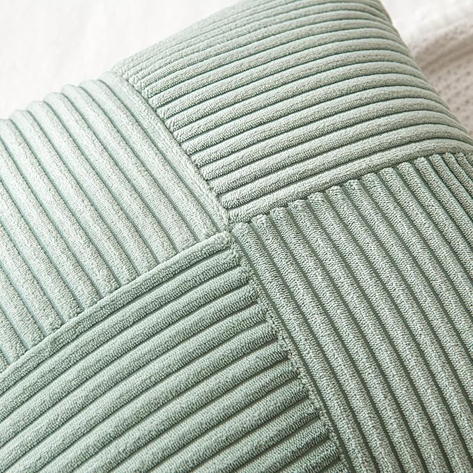 MIULEE Greyish Green Decorative Throw Pillow Covers 20x20 Inch - Image 2