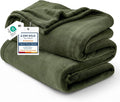 Bedsure Fleece Blankets King Size Oive Green by BEDSURE