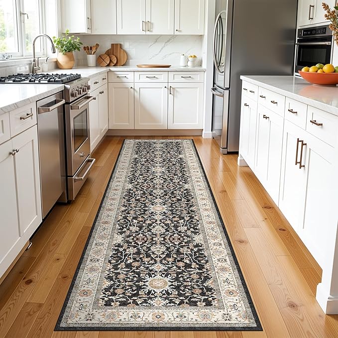 TOPRUUG Washable 2x8 Runner Rug: Vintage Non-Slip Stain Resistant Rug Low Pile by TOPRUUG