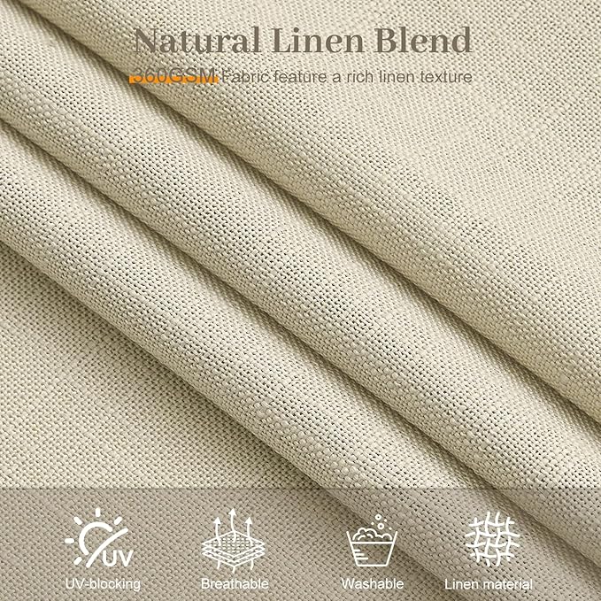 IVAPUPU Linen Pinch Pleated 84 Inch Curtains - Image 5