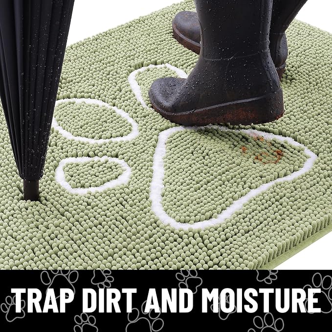 Smiry Dog Door Mat for Muddy Paws, Absorbent Dirt Trapper Non Slip Quick Dry - Image 2