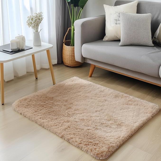 OLANLY 2x2 Machine Washable Small Rug, Soft Fluffy Shaggy Throw Rug - Image 3