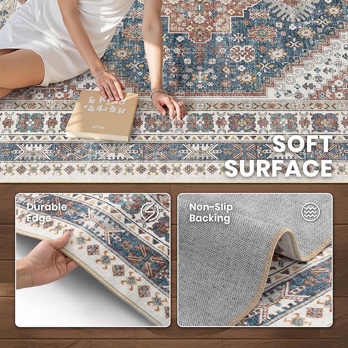 zesthome 9x12 Area Rugs, Stain Resistant Washable Rug, Ultra-Thin Rugs - Image 6