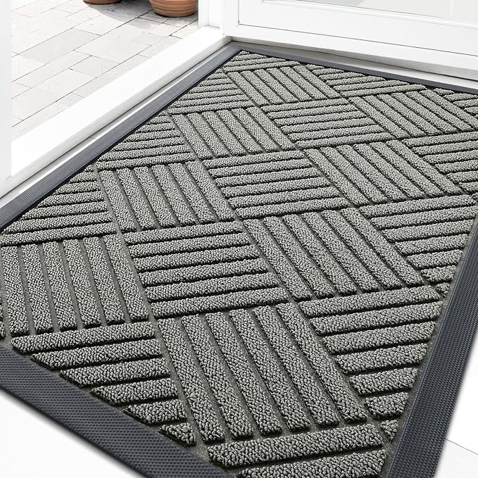 OLANLY Front Door Mat Outside Entrance 29.5x17, Heavy Duty Sturdy Natural by OLANLY
