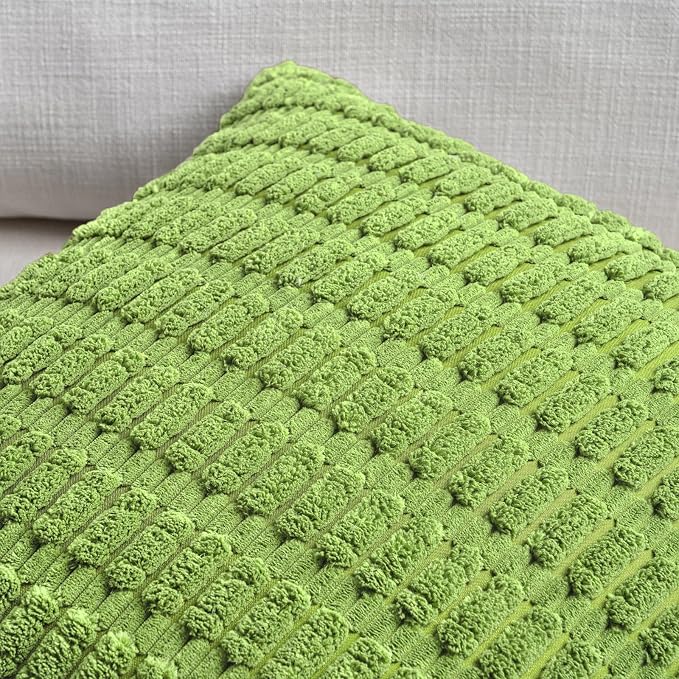 Fancy Homi 4 Packs Boho Lime Green Decorative Throw Pillow Covers 12x20 Inch - Image 4