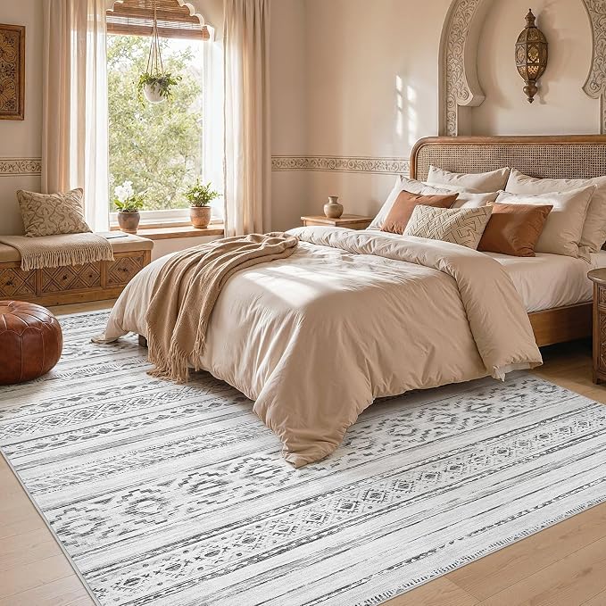 cotiled Boho 7x9 Area Rug for Living Room: Large Moroccan Washable Rug | Solve - Image 6