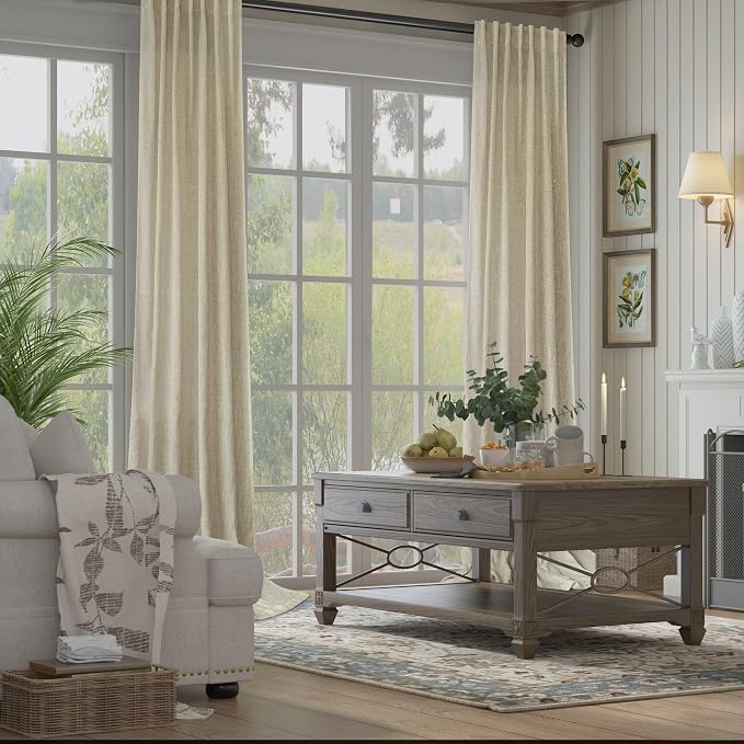 Burlywood Birch Taupe Beige Linen Curtains 96 Inches Long - Image 6