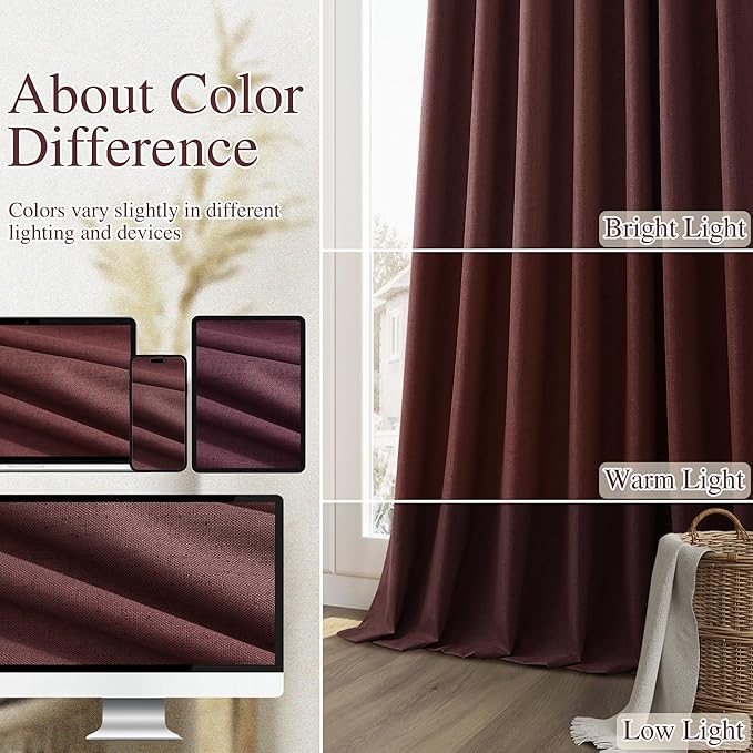 Guken 100% Blackout Curtains 102 Inch Length 2 Panels Set - Image 7