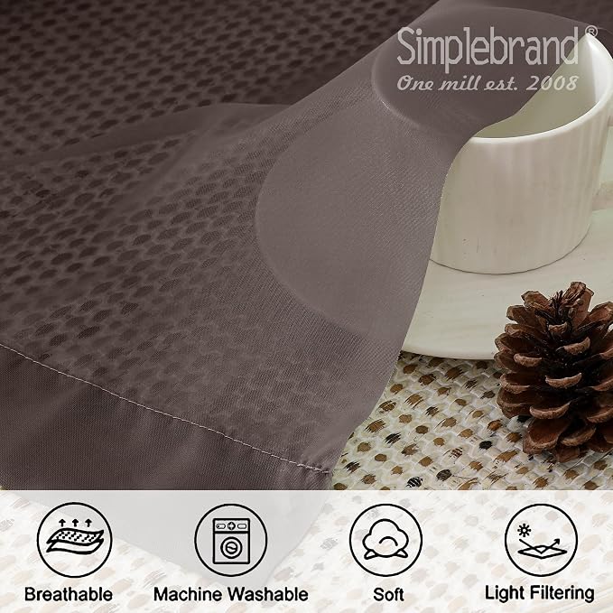 Simplebrand Chocolate Sheer Curtains 84 Inches Long, Light Filtering Rod Pocket - Image 7