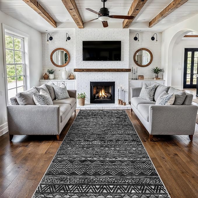 4x10 Washable Hallway Runner Rug：Moroccan Non-Slip Wide Runners - Image 2