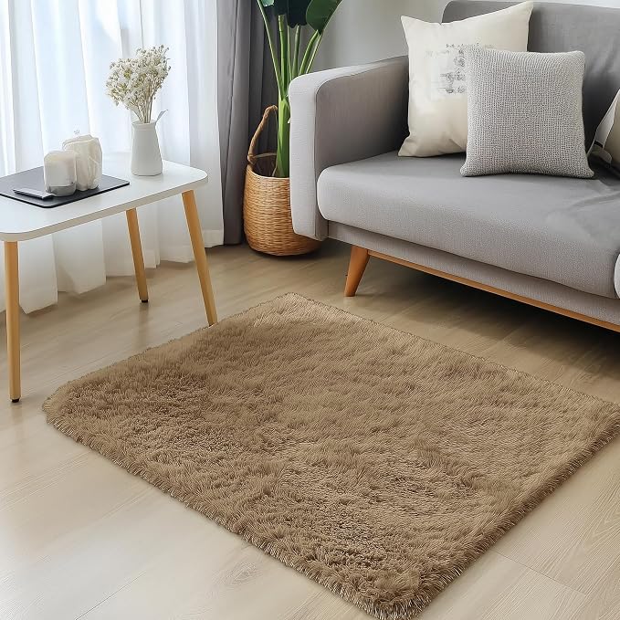 OLANLY 2x3 Machine Washable Small Bedside Rug, Soft Fluffy Shaggy Entryway - Image 3