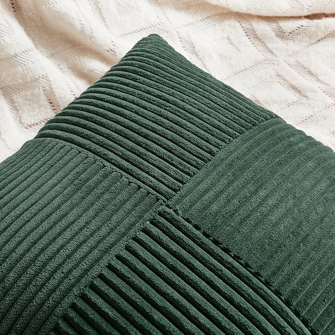 Fancy Homi Set of 2 Dark Green Long Lumbar Decorative Throw Pillow Covers 14x24 - Image 4