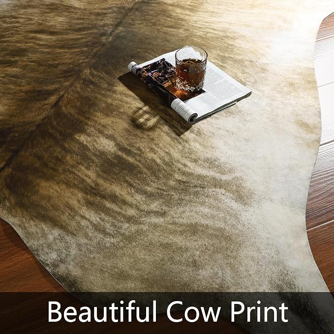 AROGAN Western Decor Faux Fur Cowhide Rug, 4 x 3 Feet Premium Animal Skin Cow - Image 6